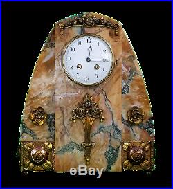 Vintage French Art Deco Marble Mantle Clock Works