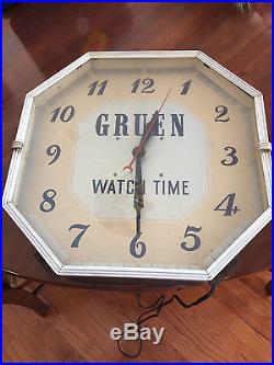 Vintage Gruen Art Deco Jewelers Electric Wall Clock