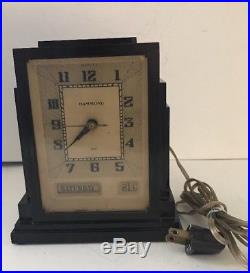 Vintage Hammond Art Deco Electric Calander Clock