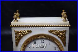 Vintage Hour Lavigne Paris France Marble Shelf/ Desk / Mantel Clock Empire Style