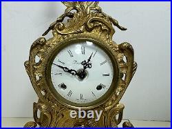 Vintage Imperial Franz Hermle Italian Mantle Clock 2 Jewels With Key (rm)