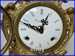 Vintage Imperial Franz Hermle Italian Mantle Clock 2 Jewels With Key (rm)