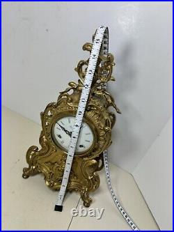 Vintage Imperial Franz Hermle Italian Mantle Clock 2 Jewels With Key (rm)