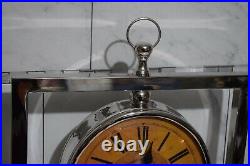 Vintage Interlude Home Mantel Table Clock Stainless Steel Frame