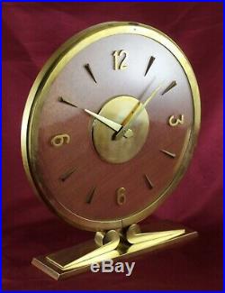 Vintage JAEGER LECOULTRE Art Deco 8 Days Brass Table Clock