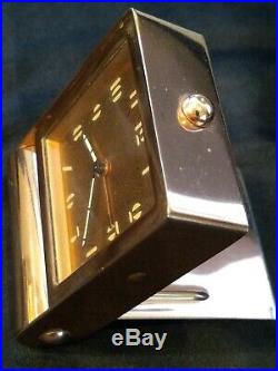 Vintage JAEGER Pink Copper 211m Art Deco Swiss Travel Alarm Clock