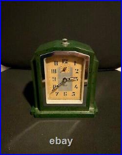 Vintage JAZ Bakelite Green Mantel Clock