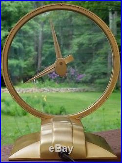 Vintage Jefferson Golden Hour Electric Art Deco Mystery Clock Working Excellent