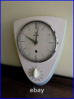 Vintage Junghans Ceramic Kitchen Clock with Timer 1950s. Rare