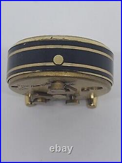 Vintage LOOPING 15J Mid Century Mini Brass 8 Day Swiss'Time & Date' Alarm Clock