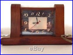 Vintage Lackner Squire Maple Art Deco Mantle Clock