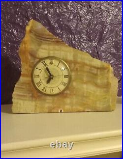 Vintage Lanshire Marble Oynx Electric Mantle Clock