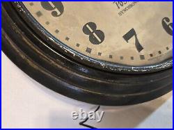 Vintage Large Hammond Postal Telegraph Wall Clock SX-15 20 Art Deco Metal Frame