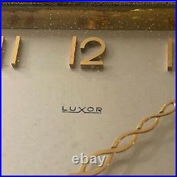 Vintage Luxor Style 8 Days Swiss Mid Century Art Deco Mantle Desk Clock
