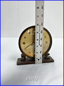 Vintage Luxor Swiss Made 8 Day Mantle Desk Clock Brass Gold Tone Works