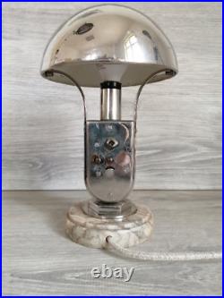 Vintage MOFEM table clock with alarm, light, lamp, art deco, 1930s