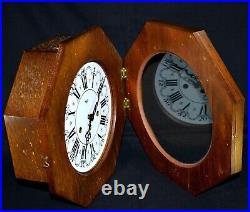 Vintage Mantel Clock Kiga Desk Mechanical Wood Germany Dial Key Rare Old 20th
