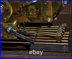 Vintage Mantel Clock Kiga Desk Mechanical Wood Germany Dial Key Rare Old 20th