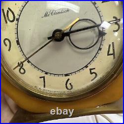 Vintage Mcclintock Art Deco Butterscotch Yellow Catalin Bakelite Electric Clock