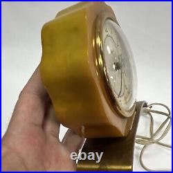 Vintage Mcclintock Art Deco Butterscotch Yellow Catalin Bakelite Electric Clock