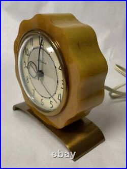 Vintage Mcclintock Art Deco Catalin Bakelite Electric Clock