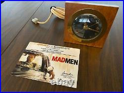 Vintage Mid Century Art Deco Starman Wood GE clock 4F57 Mad Men Joan Harris