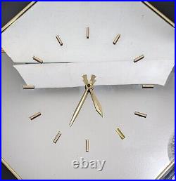 Vintage Mid Century Postmodern Art Deco Diamond Mirror Wall Clock Gold Black