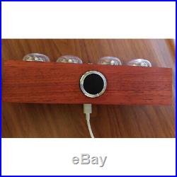 Vintage Mini IN-4 Nixie Glow Tube Clock Digital Wooden LED Desk Alarm Clock Gift