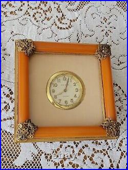 Vintage New Haven Butterscotch Bakelite Ormolu Brass Windup Clock Works