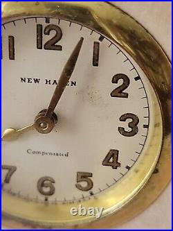 Vintage New Haven Butterscotch Bakelite Ormolu Brass Windup Clock Works