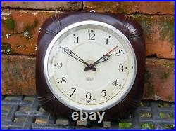 Vintage Rare Art Deco Bakelite Smiths SECTRIC Office Wall Clock