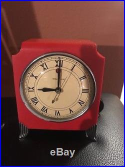 Vintage Red General Electric model AB-3F52 Petite Art Deco Clock No Reserve