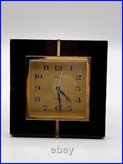 Vintage Retro Imhoff Turler Swiss Travel Desk Clock Quartz Art Deco 30s 40s