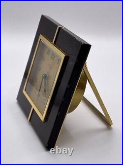 Vintage Retro Imhoff Turler Swiss Travel Desk Clock Quartz Art Deco 30s 40s