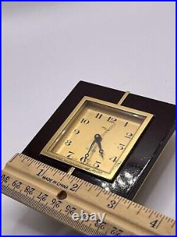 Vintage Retro Imhoff Turler Swiss Travel Desk Clock Quartz Art Deco 30s 40s