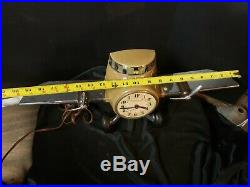 Vintage SESSIONS Art Deco Airplane CLOCK Mastercrafters chrome