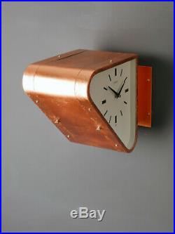 Vintage Seiko Double Sided Ship's Clock Copper Leaf Art Deco style