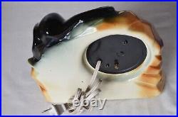 Vintage Sessions Black Panther Mantle Clock Art Deco Ceramic Working