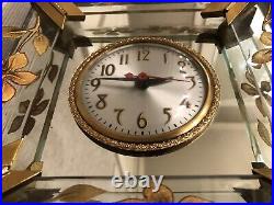 Vintage Sessions Mantle Clock (Model W) Art Deco Gold Flowers & Mirrored Glass