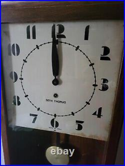Vintage Seth Thomas Art Deco Large WALL Clock. WithKey