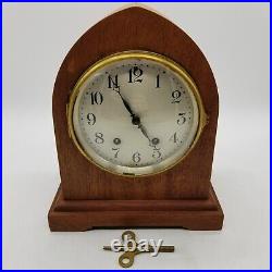 Vintage Seth Thomas Cathedral Style Wood Frame Mantle Clock Home Decor READ