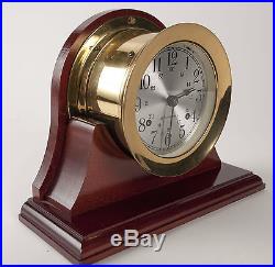 Vintage Seth Thomas Corsair Brass Maritime Ships Clock With Art Deco Wood Base