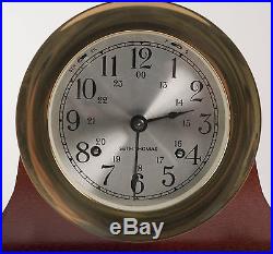 Vintage Seth Thomas Corsair Brass Maritime Ships Clock With Art Deco Wood Base