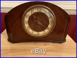 Vintage Seth Thomas Electric Art Deco Mahogany Mantle Clock Westminster 1948
