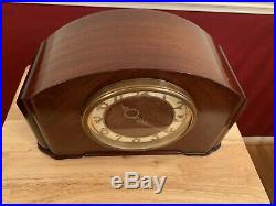 Vintage Seth Thomas Electric Art Deco Mahogany Mantle Clock Westminster 1948