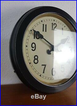 Vintage Siemens Halske Wall Clock Art Deco Industrieal Fabrikuhr Nebenuhr