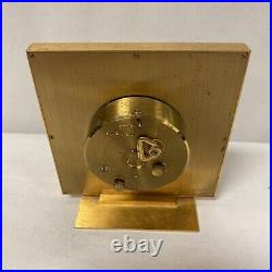 Vintage Sleek swiss John Wanamaker Brass clock Shelf Desk MCM ART DECO alarm