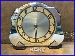 Vintage Smith SecTric. Art Deco Mirrored Electric Mantle, Table Clock
