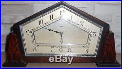 Vintage Smiths 1930's 8 Day Pentangular Art Deco Wooden Cased Mantel Clock
