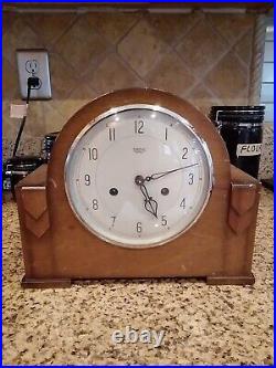 Vintage Smiths Enfield Mantle Shelf Clock WithKey, Recently Serviced